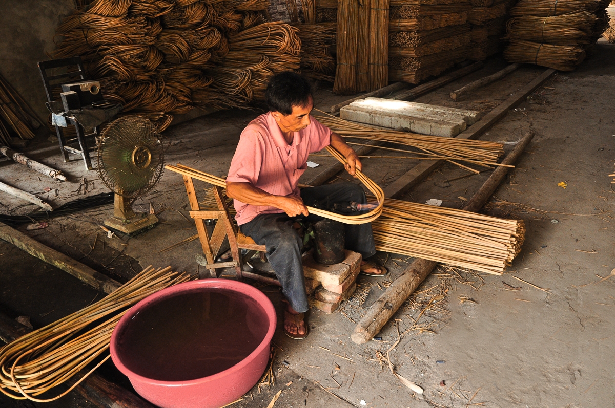 Bending bamboo production